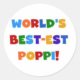 World's Best-est Poppi Bright Colors Gifts Classic Round Sticker