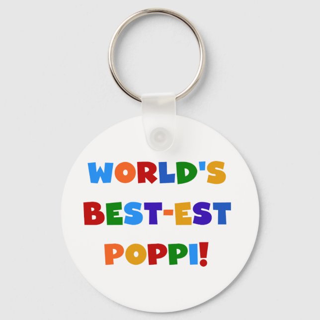 World's Best-est Poppi Bright Colors Gifts Keychain (Front)