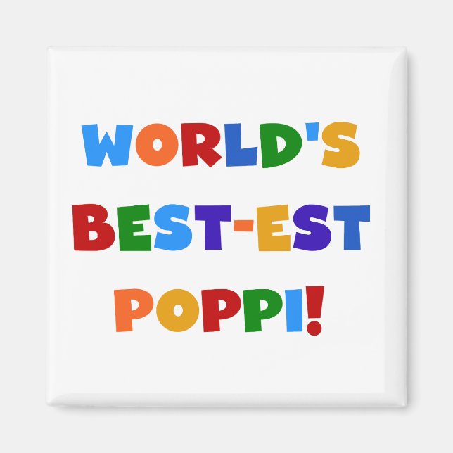 World's Best-est Poppi Bright Colors Gifts Magnet (Front)