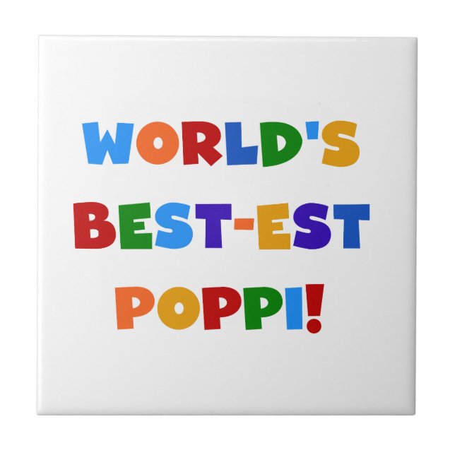 World's Best-est Poppi Bright Colors Gifts Tile (Front)
