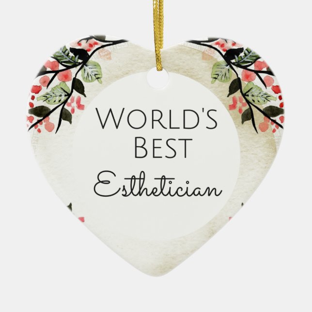 World's Best Esthetician gift 2 Ceramic Ornament (Front)
