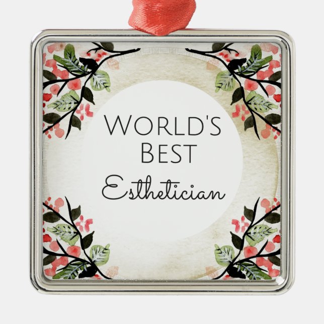 World's Best Esthetician gift 2 Metal Ornament (Front)