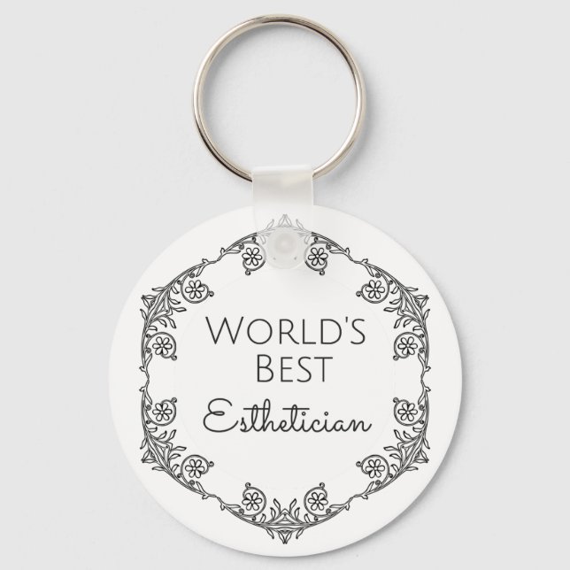 World's Best Esthetician gift 3 Keychain (Front)