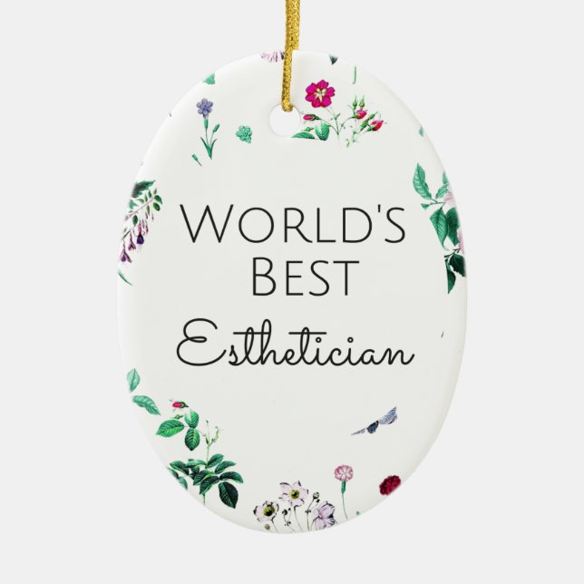World's Best Esthetician gift 4 Ceramic Ornament (Front)