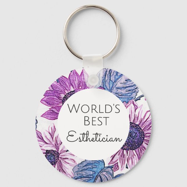 World's Best Esthetician gift 5 Keychain (Front)