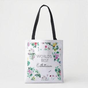 World's Best Esthetician gift tote bag