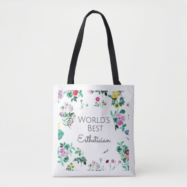 World's Best Esthetician gift tote bag (Front)