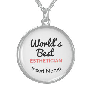World's best esthetician sterling silver necklace