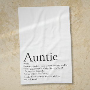 World's Best Ever Aunt, Auntie Definition Fun Kitchen Towel