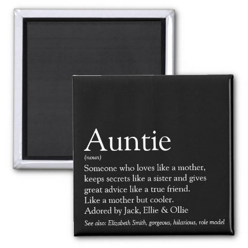 Worlds Best Ever Aunt Auntie Definition Magnet