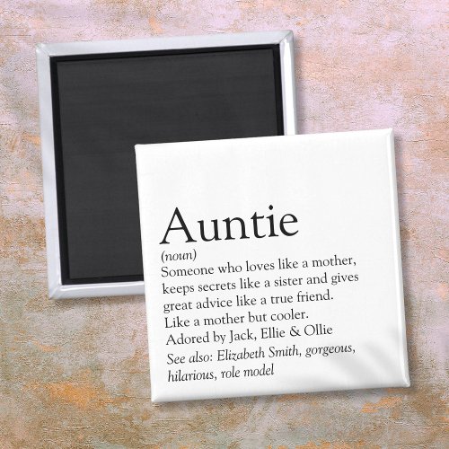 Worlds Best Ever Aunt Auntie Definition Magnet