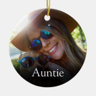 World's Best Ever Aunt, Auntie Definition Photo Ceramic Ornament