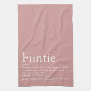 World's Best Ever Aunt, Auntie Definition Pink Kitchen Towel