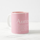 World's Best Ever Aunt, Auntie Definition Pink Two-Tone Coffee Mug (Front Left)
