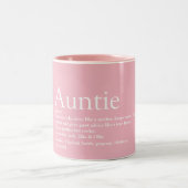 World's Best Ever Aunt, Auntie Definition Pink Two-Tone Coffee Mug (Center)