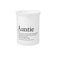World's Best Ever Aunt Auntie Definition Quote Beverage Pitcher at Zazzle