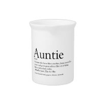 World's Best Ever Aunt Auntie Definition Quote Beverage Pitcher