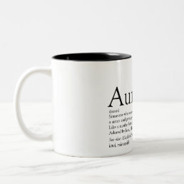 World&#39;s Best Ever Aunt, Auntie Definition Two-Tone Coffee Mug