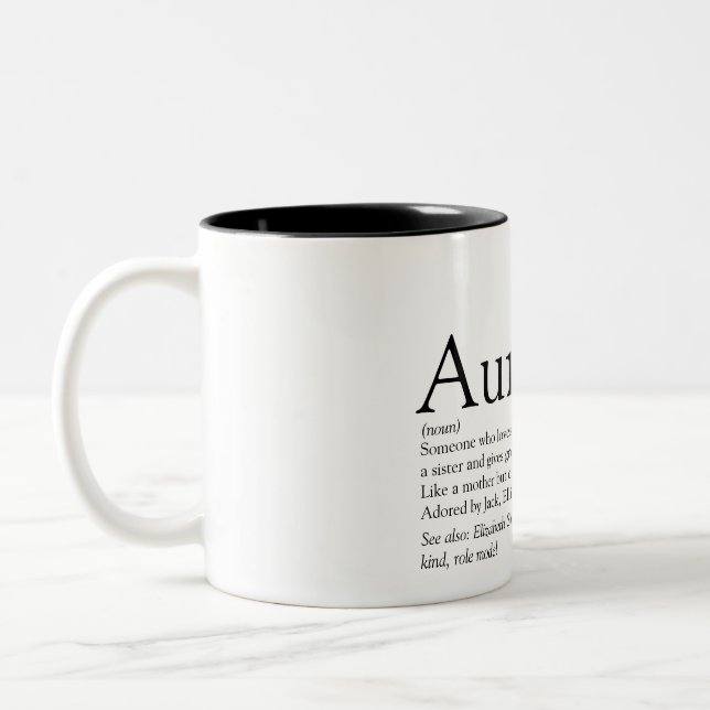 World's Best Ever Aunt, Auntie Definition Two-Tone Coffee Mug (Left)