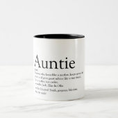 World's Best Ever Aunt, Auntie Definition Two-Tone Coffee Mug (Center)