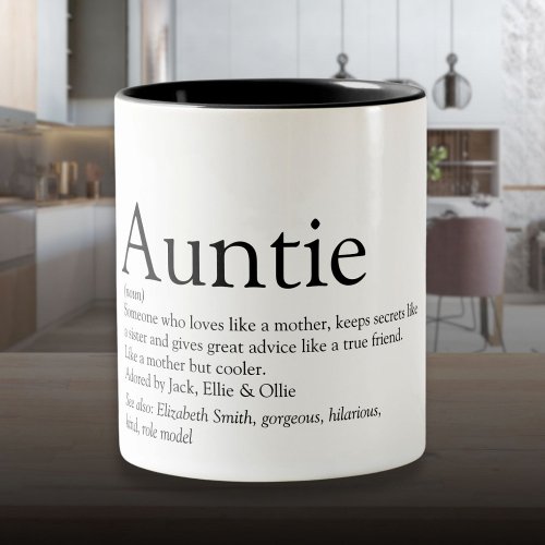 Worlds Best Ever Aunt Auntie Definition Two_Tone Coffee Mug
