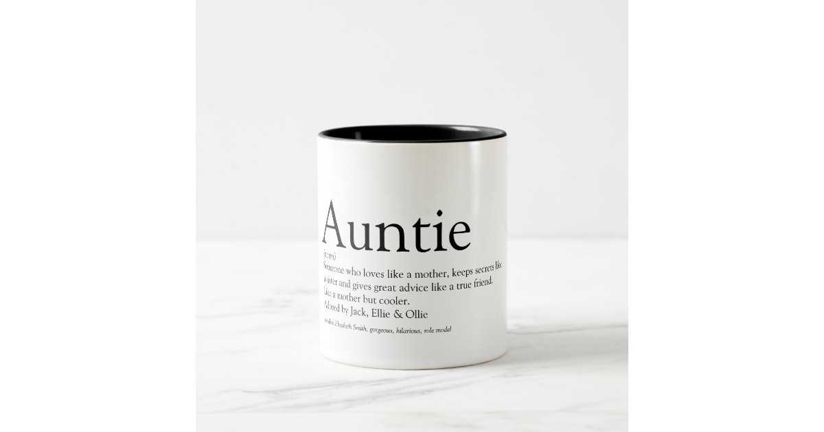 World S Best Ever Aunt Auntie Definition Two Tone Coffee Mug Zazzle Com