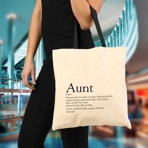 Worlds Best Ever Aunt Definition Tote Bag