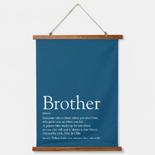 World's Best Ever Brother Definition Blue Hanging Tapestry