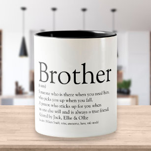 World's Best Ever Brother Definition Fun Two-Tone Coffee Mug