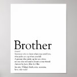World's Best Ever Brother Definition Modern Poster<br><div class="desc">Personalise for your special brother (big or small) to create a unique gift. A perfect way to show him how amazing he is every day. Designed by Thisisnotme©</div>