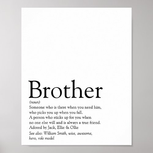 Worlds Best Ever Brother Definition Modern Poster