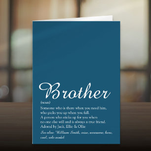 World's Best Ever Brother Definition Script Blue Card