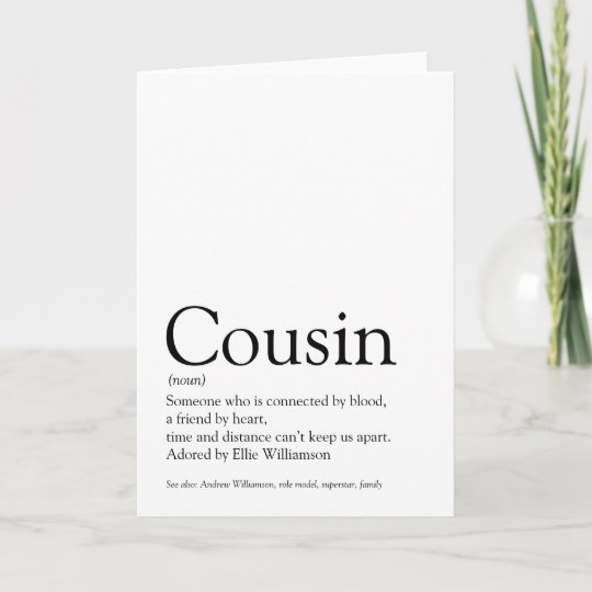World's Best Ever Cousin Definition Card | Zazzle.com