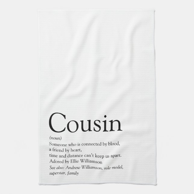 World's Best Ever Cousin Definition Kitchen Towel (Vertical)