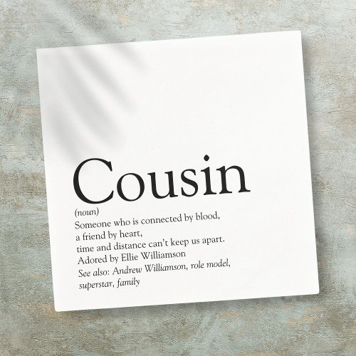 Worlds Best Ever Cousin Definition Napkins