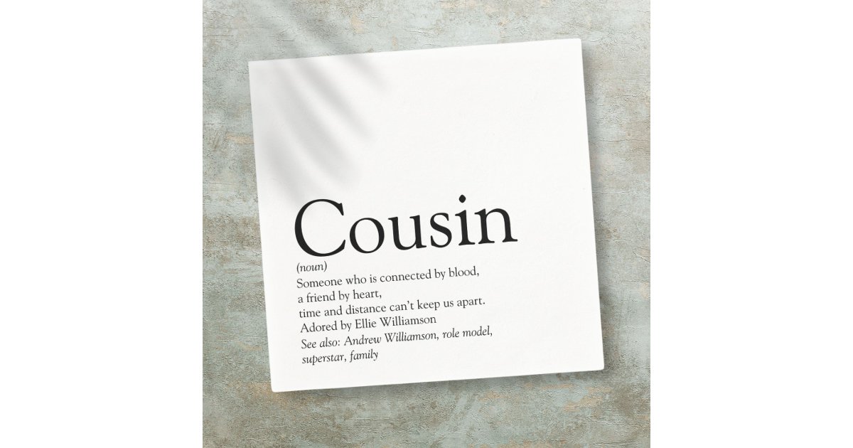 World's Best Ever Cousin Definition Napkins 
