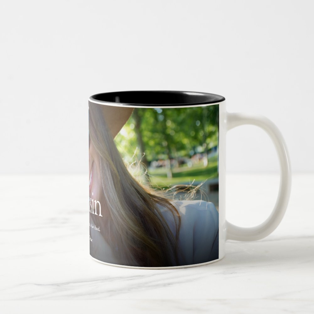 Disover World's Best Ever Cousin Definition Photo Two-Tone Coffee Mug