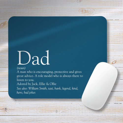 Worlds Best Ever Dad Daddy Father Definition Blue Mouse Pad