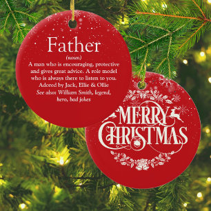 World's Best Ever Dad Daddy Father Definition Ceramic Ornament
