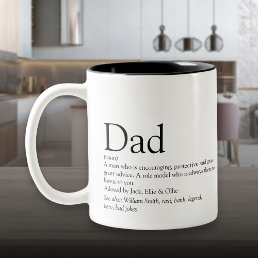 World&#39;s Best Ever Dad Daddy Father Definition Fun Two-Tone Coffee Mug
