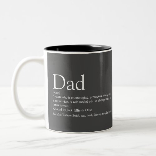 Worlds Best Ever Dad Daddy Father Definition Gray Two_Tone Coffee Mug