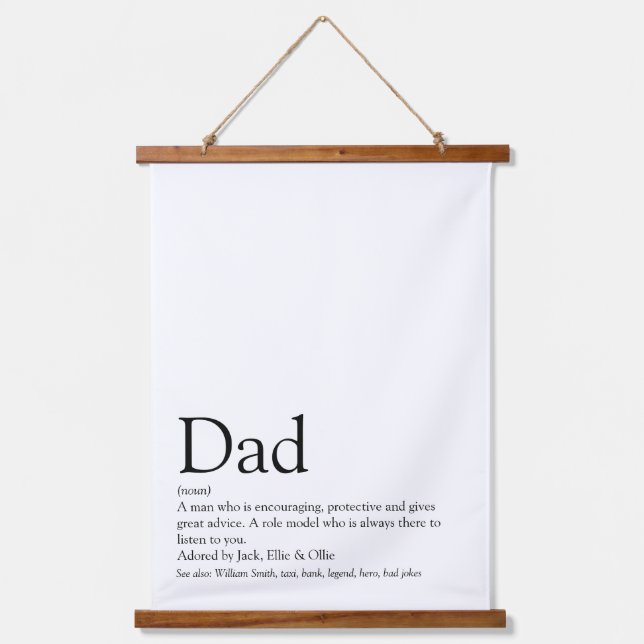 World's Best Ever Dad, Daddy, Father Definition Hanging Tapestry (Front)