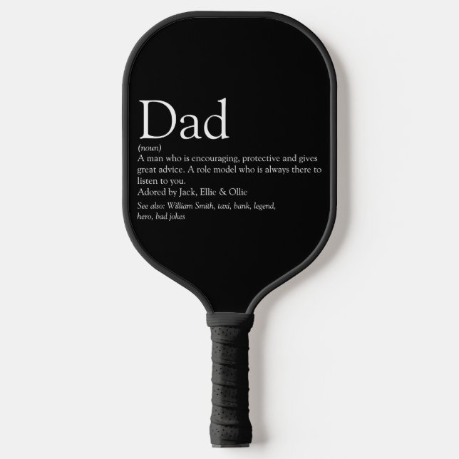 World's Best Ever Dad Daddy Father Definition Pickleball Paddle (Front)