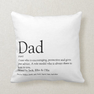 World's Best Ever Dad, Daddy, Father Definition Throw Pillow
