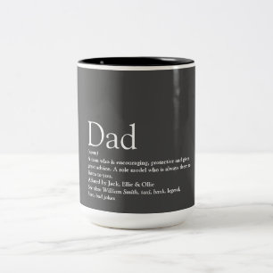 World's Best Ever Dad Daddy Father Definition Two-Tone Coffee Mug