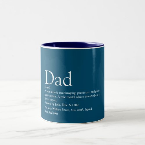 Worlds Best Ever Dad Daddy Father Definition Two_Tone Coffee Mug