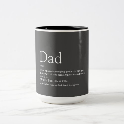 Worlds Best Ever Dad Daddy Father Definition Two_Tone Coffee Mug