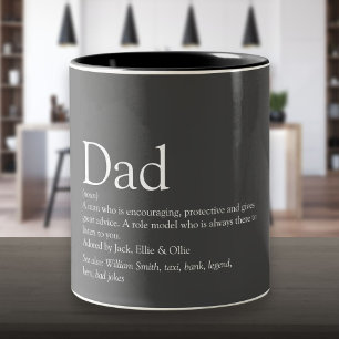 World's Best Ever Dad, Daddy, Father Definition Two-Tone Coffee Mug