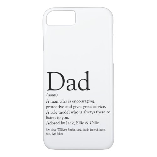Worlds Best Ever Dad Definition Fun Modern iPhone 87 Case