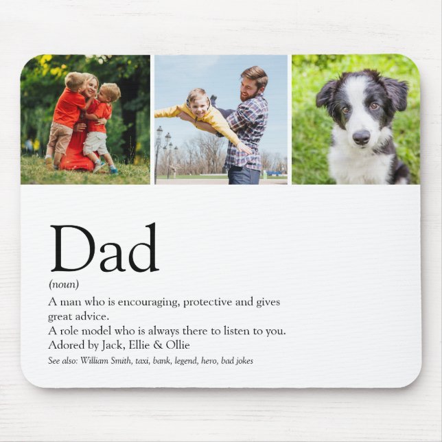 World's Best Ever Dad Definition Photo Collage Mouse Pad (Front)